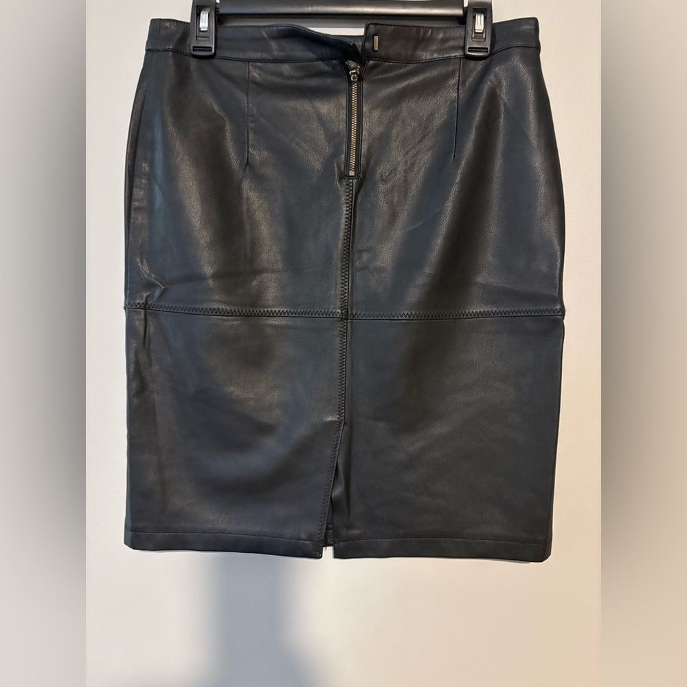 VILA Black Leather Pencil Skirt - Picture 5 of 5